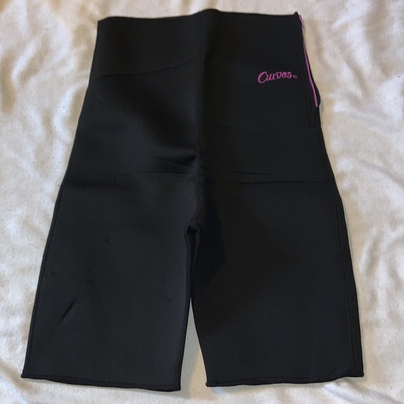 CURVES SHAPER SHORTS & TOP NEOPRENE SWEAT workout body definition high waist 2X - Picture 4 of 16